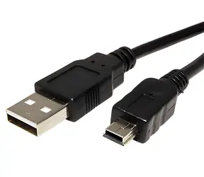 OEM Kabel USB 2.0 - miniUSB 5pin M/M černá / Kabel / alternativa Nikon UC-E4, UC-E5, Olympus CB-USB4 / 1,5 m