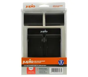 JUPIO Set 2x LP-E6 1700mAh + USB duální nabíječka / Akumulátor a nabíječka / pro Canon / 1700 mAh