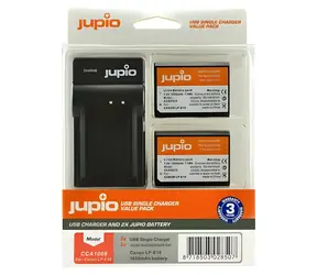 JUPIO LP-E10 / Sada 2× akumulátor + nabíječka / 1020 mAh / pro Canon