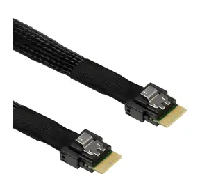 Inter-Tech MiniSAS SFF-8654-4i černá 0,7 m / Kabel / SlimSAS SFF-8654 4i / PCIe 4.0, SAS 3, SATA, 24 Gb/s