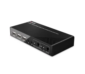 Lindy 2 Port KVM Switch černá / KVM přepínač / HDMI / 4K 60Hz / USB 2.0 / audio