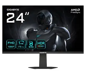 23,8" GIGABYTE GS24F14A EU černá / Herní monitor / IPS / FHD 1920x1080 / 144Hz (175Hz OC) / 400cd/m2 / HDMI + DP