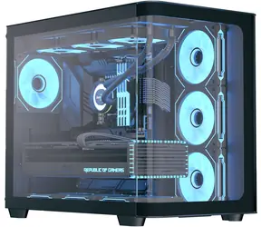 AeroCool P500C-G-BK-v1 černá / Počítačová skříň / Midi-Tower / temperované sklo / ATX / ARGB
