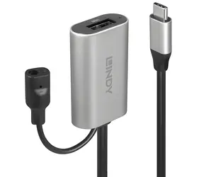 Lindy USB-C - USB-A aktivní prodlužka 5m černá / Kabel / USB 3.2 Gen 1 / 5 Gbit/s