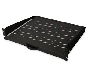 Digitus DN-19-TRAY-2-450-SW černá / Výsuvná police / 19" / 2U / nosnost 30 kg / hl. 450 mm