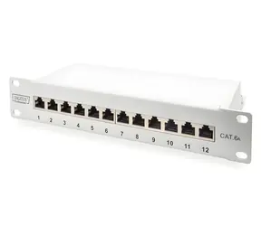 Digitus DN-91612S-EA-G / Patch panel / 12-port / Cat.6a / stíněný / 10" / 1U / šedý