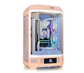 Thermaltake The Tower 300 Peach Fuzz / PC skříň / µATX / Mini-ITX / tvrzené sklo / chlazení až 420 mm / USB-C