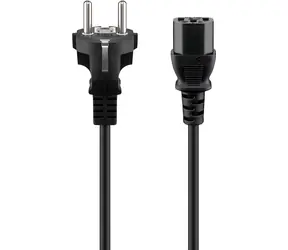Goobay síťový napájecí kabel k PC a monitoru rovný černý / Napájecí kabel / 2 m