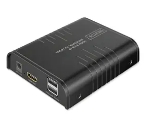 Digitus DS-55356 černá / HDMI IP přijímač / 4K 60Hz / RJ45 Gigabit Ethernet / 2x USB-A 2.0