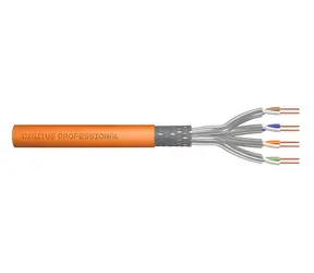 Digitus CAT 7 S/FTP oranžový / Instalační kabel / 50 m / AWG 23/1 / LSZH / Dca / 1200 MHz