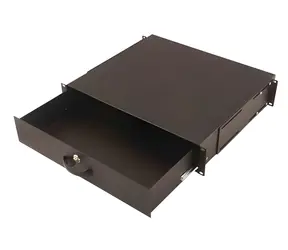 Digitus 19" uzamykatelný zásobník na dokumenty 2U černá / Zásobník na dokumenty / nosnost do 25 kg / ocelový plech