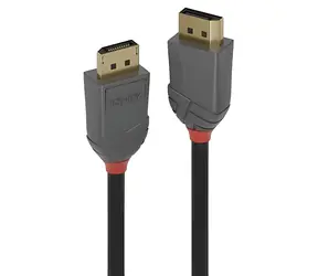 Lindy Anthra Line 10m černá / Přípojný kabel / DisplayPort 1.2 / 4K 60Hz / pozlacené konektory