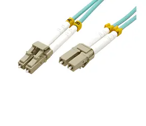 OEM LC-LC 15 m / Optický patch cord / Multimode 50/125 OM3 / Duplex / modrozelený