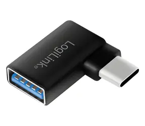 LogiLink adaptér USB-C(M) - USB-A(F) 90° černá / Adaptér / USB 3.2 Gen1 / 5 Gbit/s / 15 W
