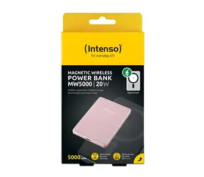 Intenso MW5000 růžová / Powerbanka / bezdrátová / MagSafe / 5000 mAh / USB-C PD 20W