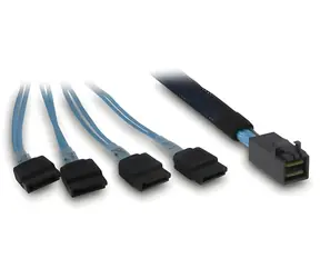 Inter-Tech 88885670 černá/modrá / Kabel / SFF-8643 - 4x SATA / 12 Gb/s / 50 cm