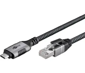 Goobay USB-C - RJ-45 černá/stříbrná / Adaptér / Cat.6 / FTP / 1 Gbit/s / 1,5 m