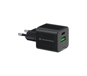 Conceptronic ALTHEA15B černá / USB nabíjecí adaptér / GaN / 1x USB-A / 1x USB-C / 20 W / PD
