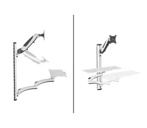 Digitus DA-90451 bílá/černá / Nástěnný držák na monitor, klávesnici a myš / do 32" / nosnost 8 kg