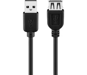 Goobay USB-A - USB-A prodlužovací kabel černá / Prodlužovací kabel / USB 2.0 / 5 m / dvojité stínění