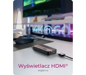 Icy Box IB-DK4072M-CU31 černá / Dokovací stanice / M.2 NVMe/SATA slot / HDMI 4K/60Hz / USB-C PD 100W / RJ-45