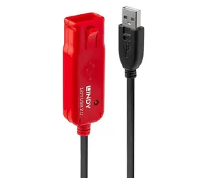 Lindy USB 2.0 Active Extension Cable Pro černá / Prodlužovací kabel / USB-A - USB-A / 12 m / 480 Mbit/s