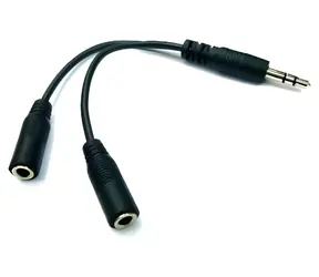 Logo / Audio rozdvojka / Jack 3,5 mm samec - 2x Jack 3,5 mm samice / stereo / 0,2 m / černá