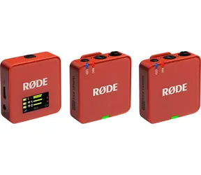 Rode Wireless GO Gen 3 tmavě červená / Bezdrátový mikrofonní systém / 2x vysílač a 1x přijímač / 3.5mm jack / USB-C