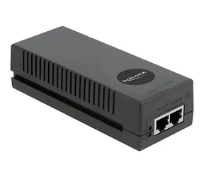 DeLOCK 10G PoE+ injektor 802.3at černá / Injektor / 30 W / RJ45
