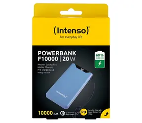 Intenso F10000 10 000 mAh modrá / Powerbanka / PD 3.0, QC 3.0 / USB-C, USB-A / 20 W