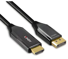 Lindy 40931 černá / Adaptér DisplayPort - HDMI / 2 m / 8K 60Hz / HDR / Aktivní