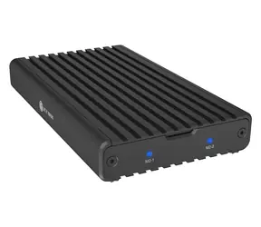 Icy Box IB-2817M-C32 černá / Externí box pro 2x M.2 NVMe / USB-C 3.2 Gen 2x2 / PCIe Gen3x2