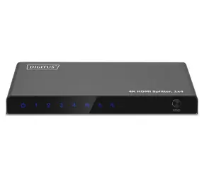 Digitus DS-55337 černá / Rozbočovač / HDMI 1x4 / 4K 60Hz / downscaler / HDCP 2.2