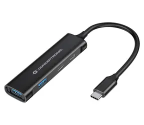 Conceptronic HUBBIES12B / USB hub / 2x USB-A 3.2 Gen2 / 2x USB-C 3.2 Gen1 / hliníkový