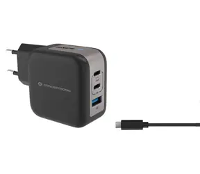 Conceptronic ALTHEA17B USB nabíjecí adaptér černá / 1x USB-A / 2x USB-C / 67 W / GaN / PD