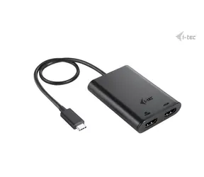 i-tec USB-C Dual HDMI adaptér černá / Adaptér / 2x HDMI / 4K 60Hz (8K 30Hz) / USB-C / 0,3 m