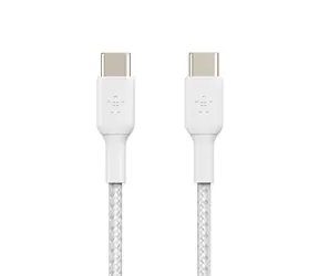 Belkin CAB004bt2MWH2PK bílá / Datový kabel / USB-C - USB-C / opletený / 2 m