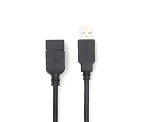 Nedis USB-A prodlužovací kabel černá / Kabel USB / USB-A - USB-A / 480 Mbps / 1 m