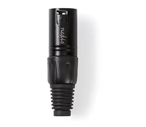 Nedis XLR konektor černá / XLR zástrčka / Přímý / Pájecí / Poniklovaný