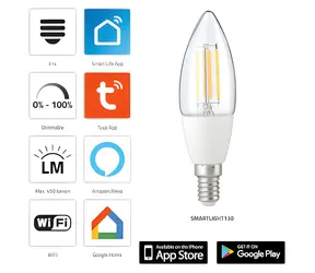 Alecto SMARTLIGHT130 / Chytrá LED žárovka / E27 / Wi-Fi / 1800-3000K / 5W / stmívatelná