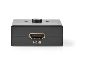 Nedis HDMI přepínač a rozbočovač antracit / Přepínač a rozbočovač / 3 porty / 4K 60Hz / 6 Gbps / kov