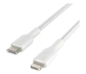 Belkin opletený kabel USB-C - Lightning bílá / Kabel / USB-C - Lightning / 2 m