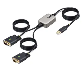 StarTech USB adaptér na 2x RS232 DB9 černá / Adaptér / 2x DB9 / 4 m / FTDI FT2232H