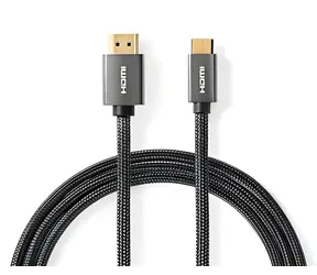 Nedis High Speed HDMI 2 m antracitová / Kabel HDMI / Mini konektor / 4K 60Hz / 18 Gbps / Ethernet