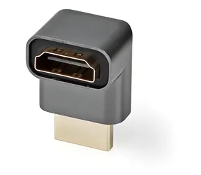 Nedis Adaptér HDMI (F) - HDMI (M) šedá / Adaptér / úhlový 270° / pozlacené konektory / hliník