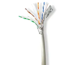 Nedis CAT6a šedá / Síťový kabel v roli / SF/UTP / Čistá měď / 100 m / LSZH / Box