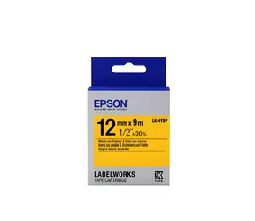 Epson LK-4YBP / Páska do štítkovače / Pastel / černá na žluté / 12 mm / 9 m
