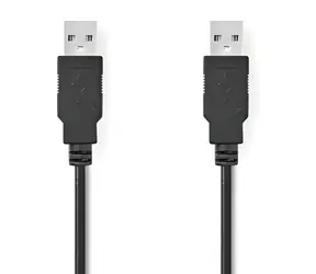 Nedis USB 2.0 černá / Kabel / USB-A - USB-A / 18 W / 480 Mbps / 2 m