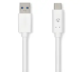 Nedis USB-A - USB-C 3.2 Gen1 2m bílá / Kabel / 60 W / 5 Gbps