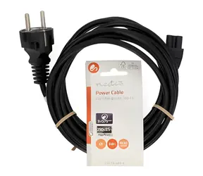 Nedis Napájecí kabel Schuko - IEC-320-C5 černá / Napájecí kabel / trojlístek / 10 A / 3 m